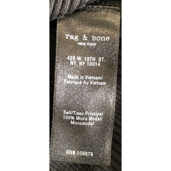 NWT Rag & Bone Black 90's High Low Ribbed Tank - Picture 5 of 6